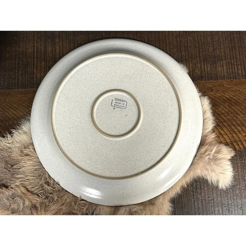 Denby Langley Potters Wheel Rust Red 1970s round chop plate‎ speckled Stoneware